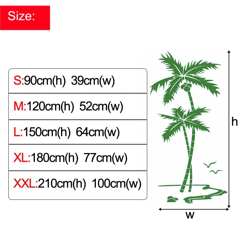 3D Coconut Tree Acrylic Mirror Wall Sticker For Children's Room Dining Room Living Room DIY TV Wall Background Home Decoration