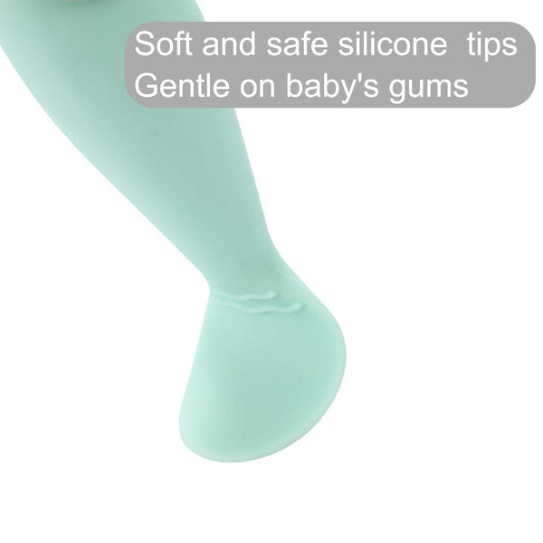 Hot selling silicone baby soft spoon, food grade children's complementary food, eating fat fork spoon