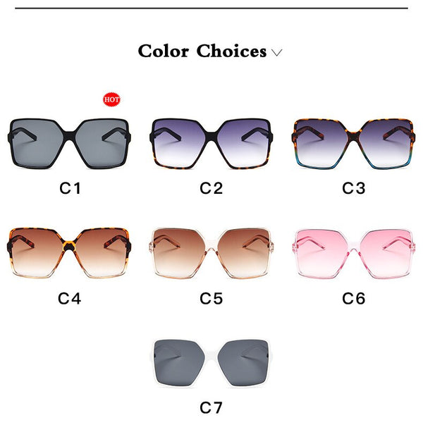 Higody Fashion Women Oversize Sunglasses Gradient Plastic Brand Designer Female Sun Glasses UV400 lentes