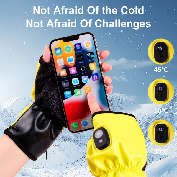 Autumn and winter electric heating gloves intelligent constant temperature charging heating gloves outdoor skiing camping