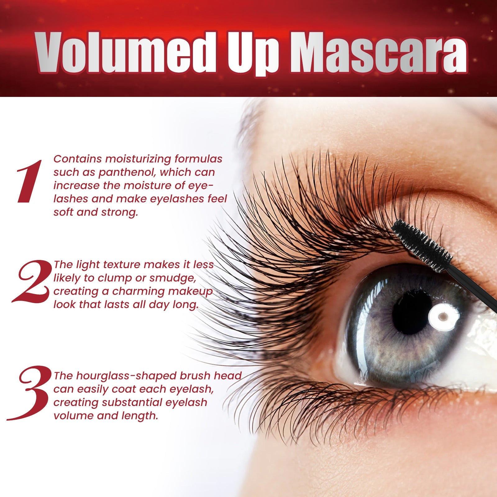 Volumed Up Mascara, Moisturizing Eyelashes Long And Curly Black Beautiful Natural Makeup Hold Mascara