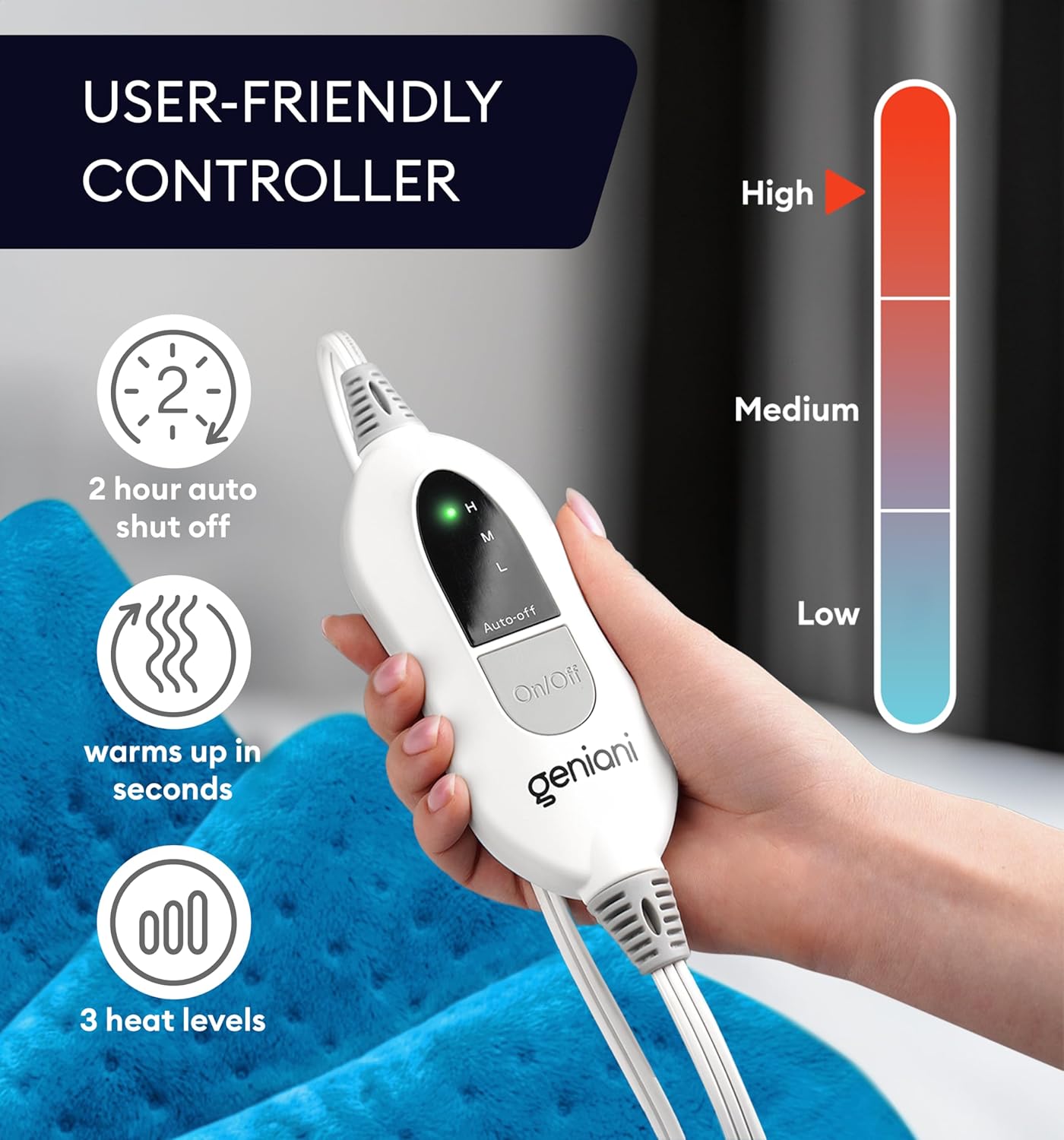 Heating Pad XL, Aqua Blue