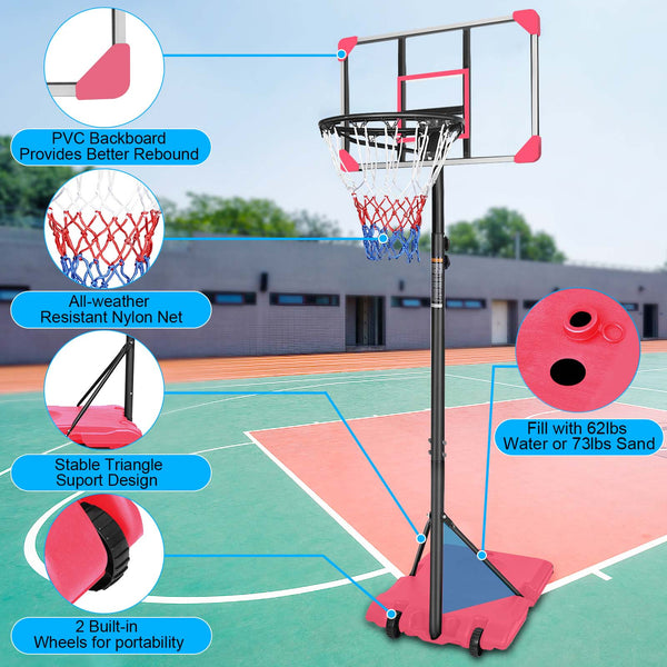 Portable Basketball Goal System with Stable Base and Wheels use for Indoor Outdoor teenagers youth