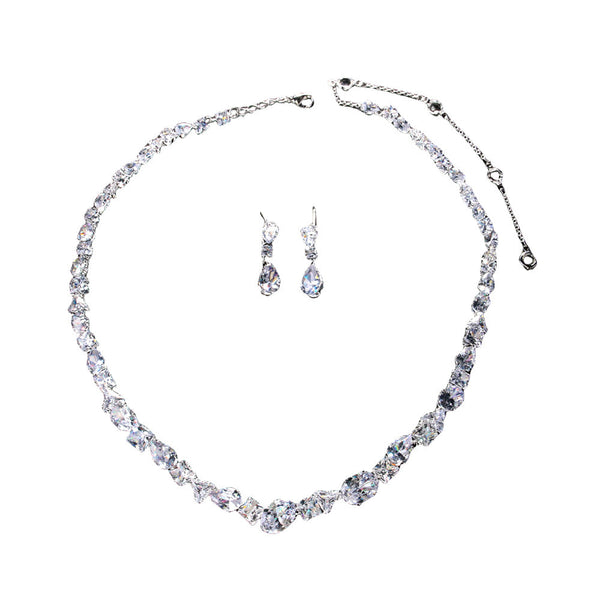 Simple necklace earring set bride's wedding jewelry set fashionable and versatile accessories