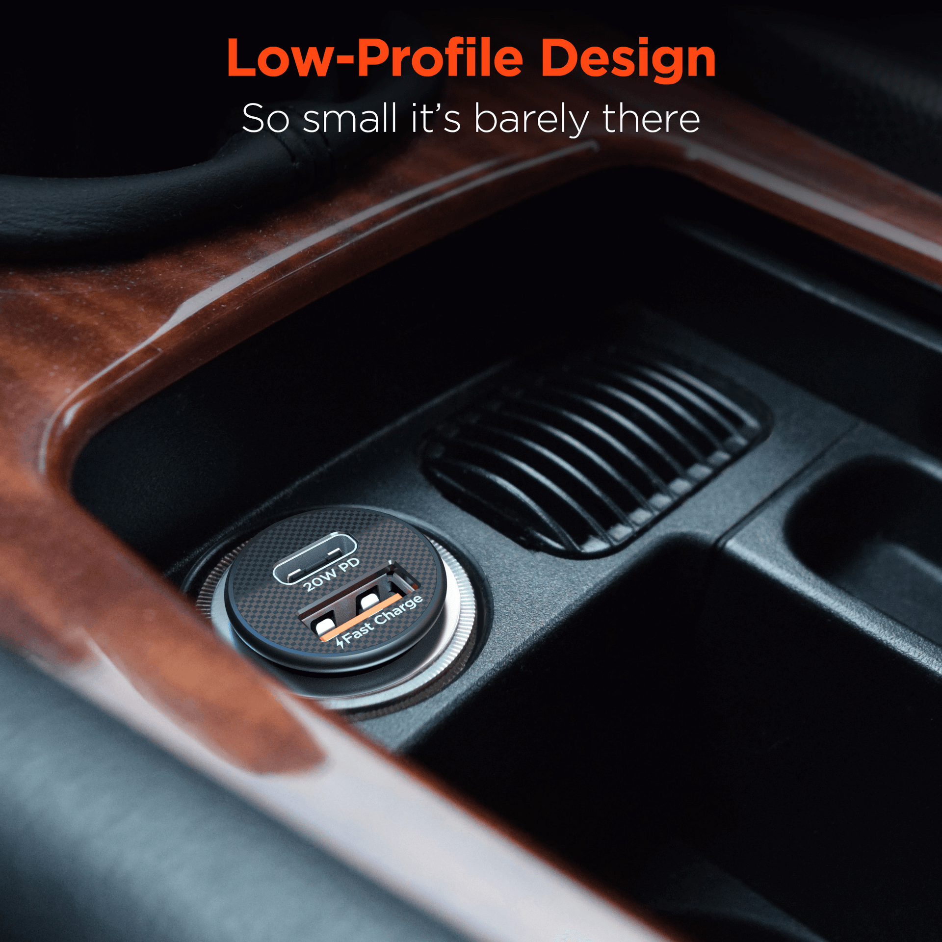 HyperGear Mini 20W USB-C PD + 18W USB Fast Car Charger