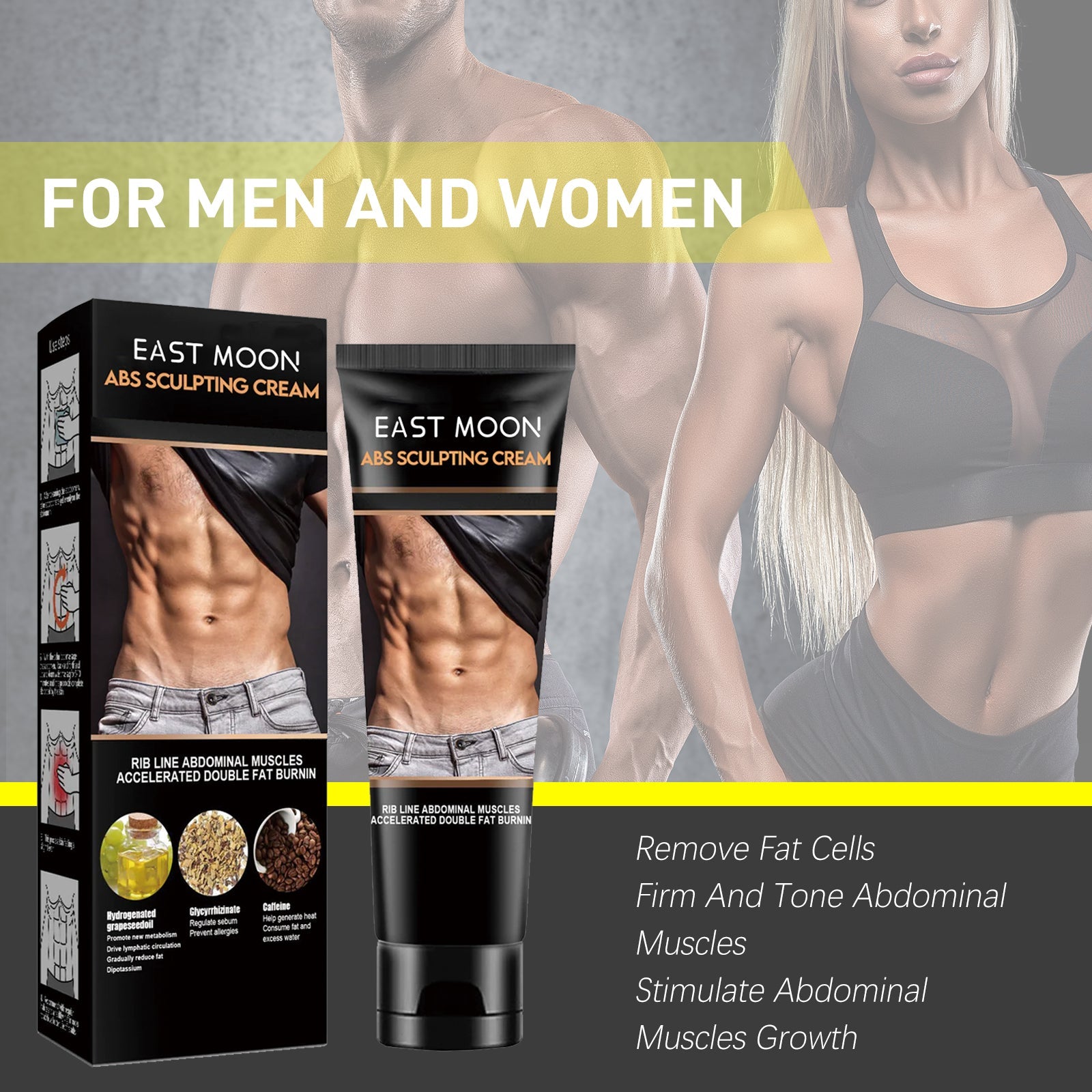 Abdominal Toning Cream, Toning And Strengthening Muscle Line Waistline Abs Firming And Shaping Massage Cream