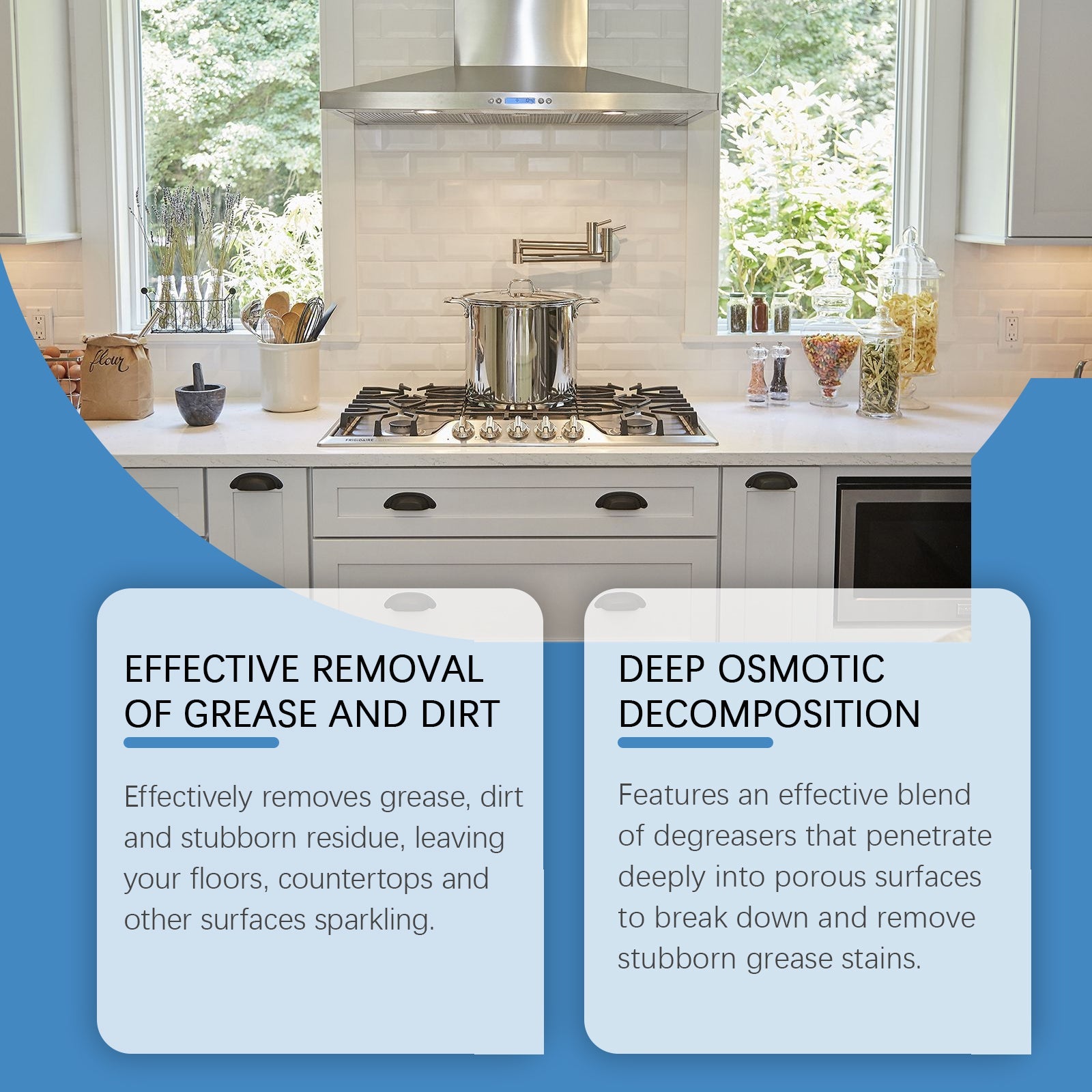 Heavy-Duty Grease Cleaner, Efficient Cleaning Stubborn Grease Kitchen Hood Grease Cleaner