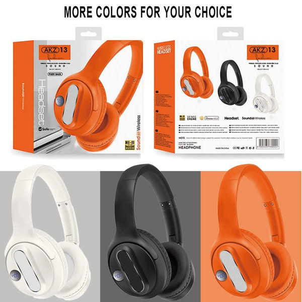 AKZ-13 wireless Bluetooth headset with battery level display and long battery life foldable