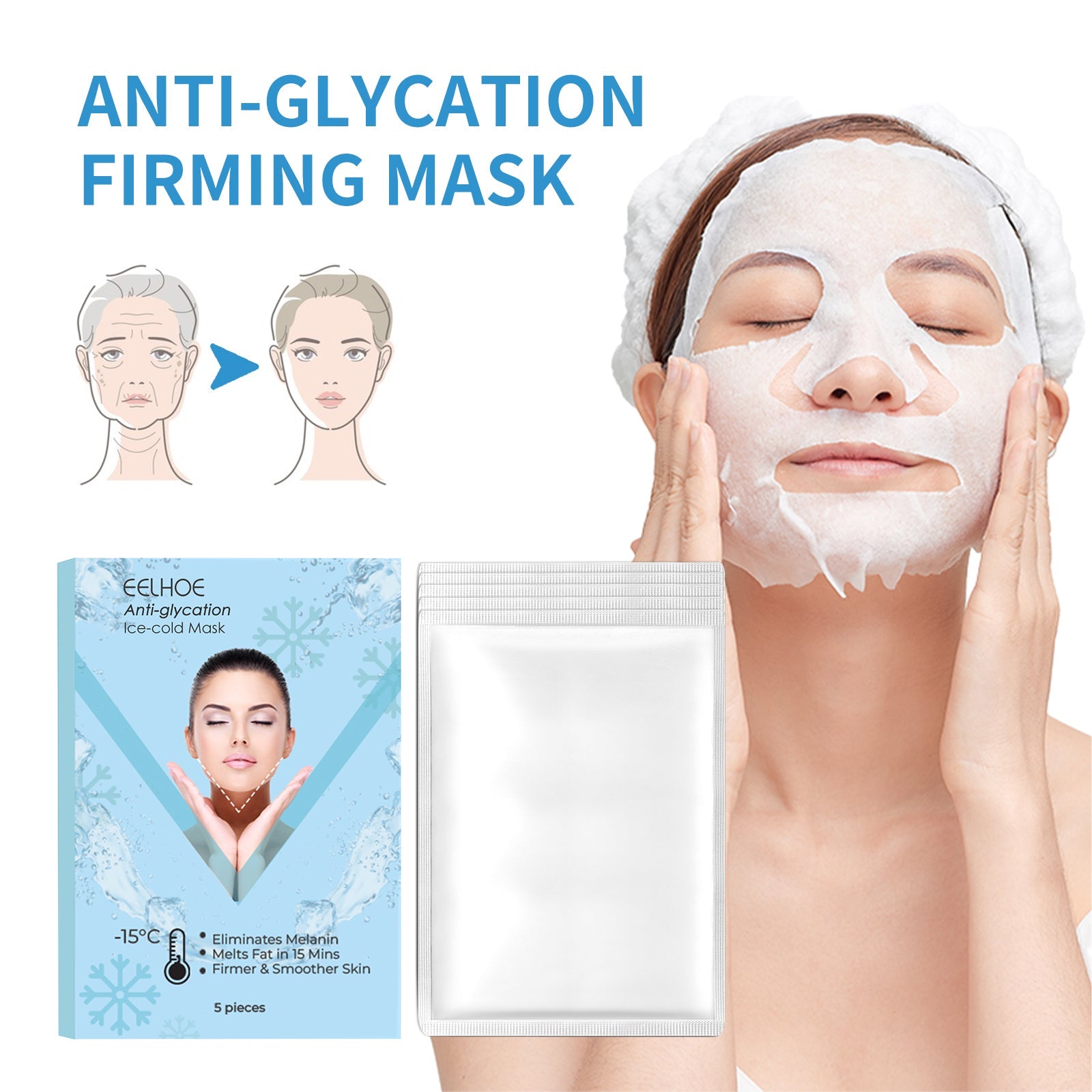 Anti-Aging Firming Mask Reduces Fine Lines, Hydrates And Tightens Skin Pores And Anti-Wrinkle Mask