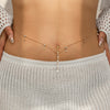 Sexy rhinestone puncture navel nail waist chain, sweet and cool summer body chain