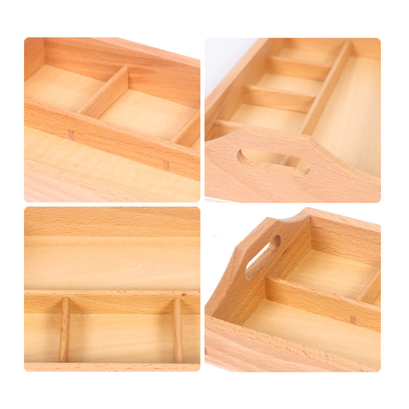 Montessori Daily Life Teaching Aids Children's Three-Grid Classification Plate Kindergarten Auxiliary Teaching Materials Classification Plate