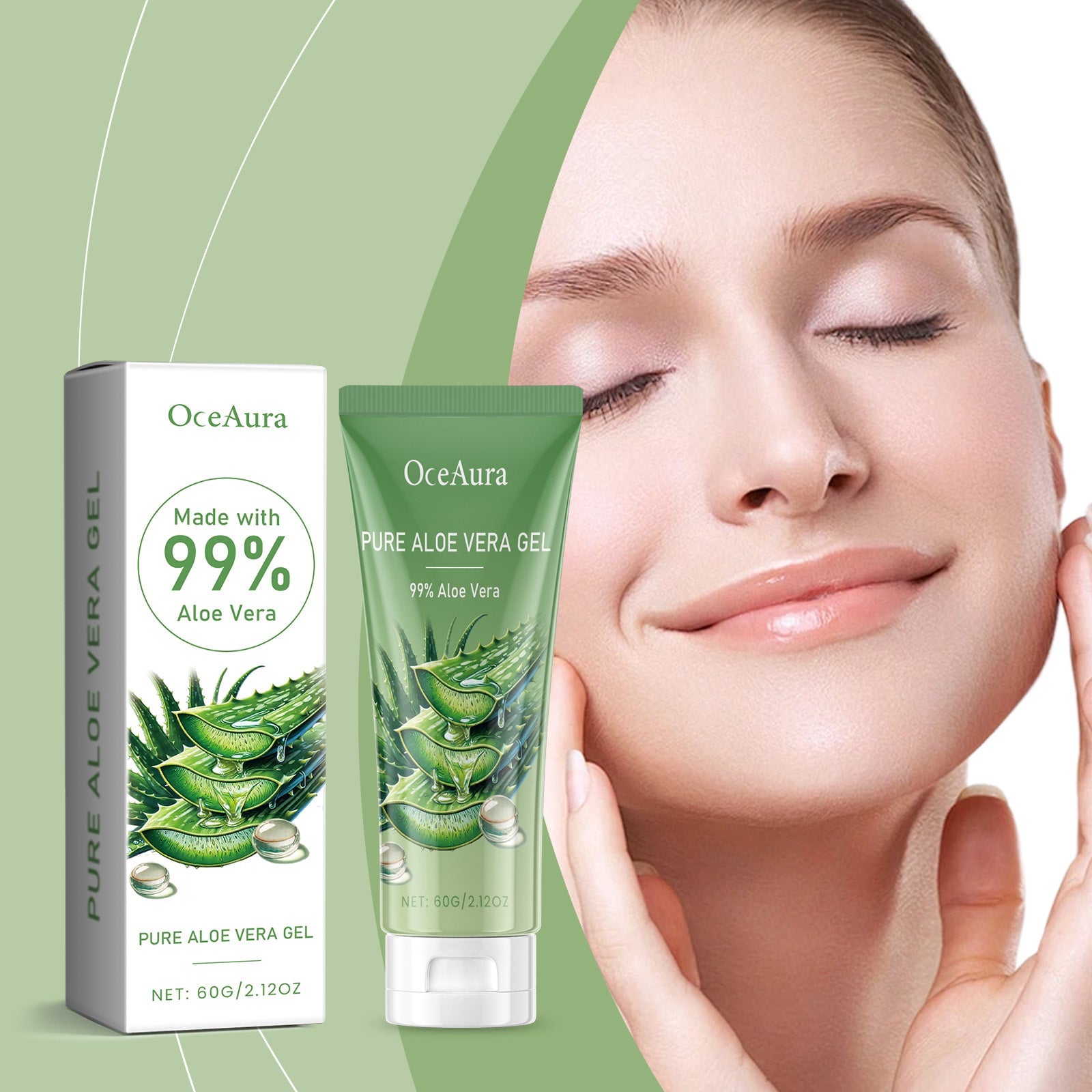 Aloe Vera Skin Care Gel, Moisturizing Facial Moisturizing Acne Skin Moisturizing After Sun Soothing Aloe Gel Cream