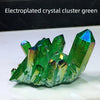 Natural cluster electric green crystal cluster backbone mineral standard seven color light purification demagnetization home decoration
