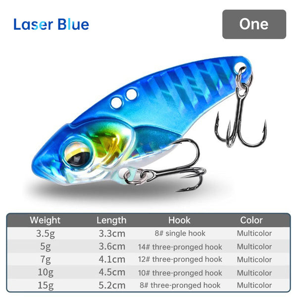 1PCS 3.5g/5g/7g/10g/15g VIB Fishing Lure – Rattlesnake Iron Jig, long-cast hard lure for predatory fish.