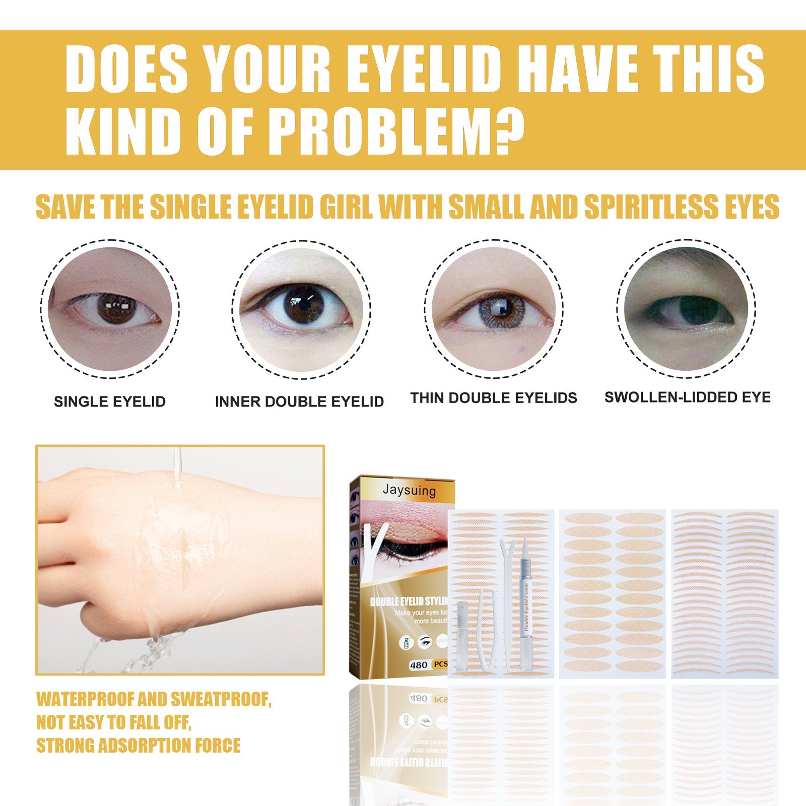 Double Eyelid Gel Permanent Natural Traceless Invisible Non-Glue Double Eyelid Gel Beauty Patch