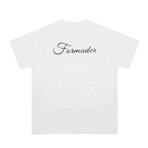 Niche High Street Floral Letter Print Short Sleeve T-Shirt INS Trendy American Summer Men's Casual Crew Neck Half Sleeve