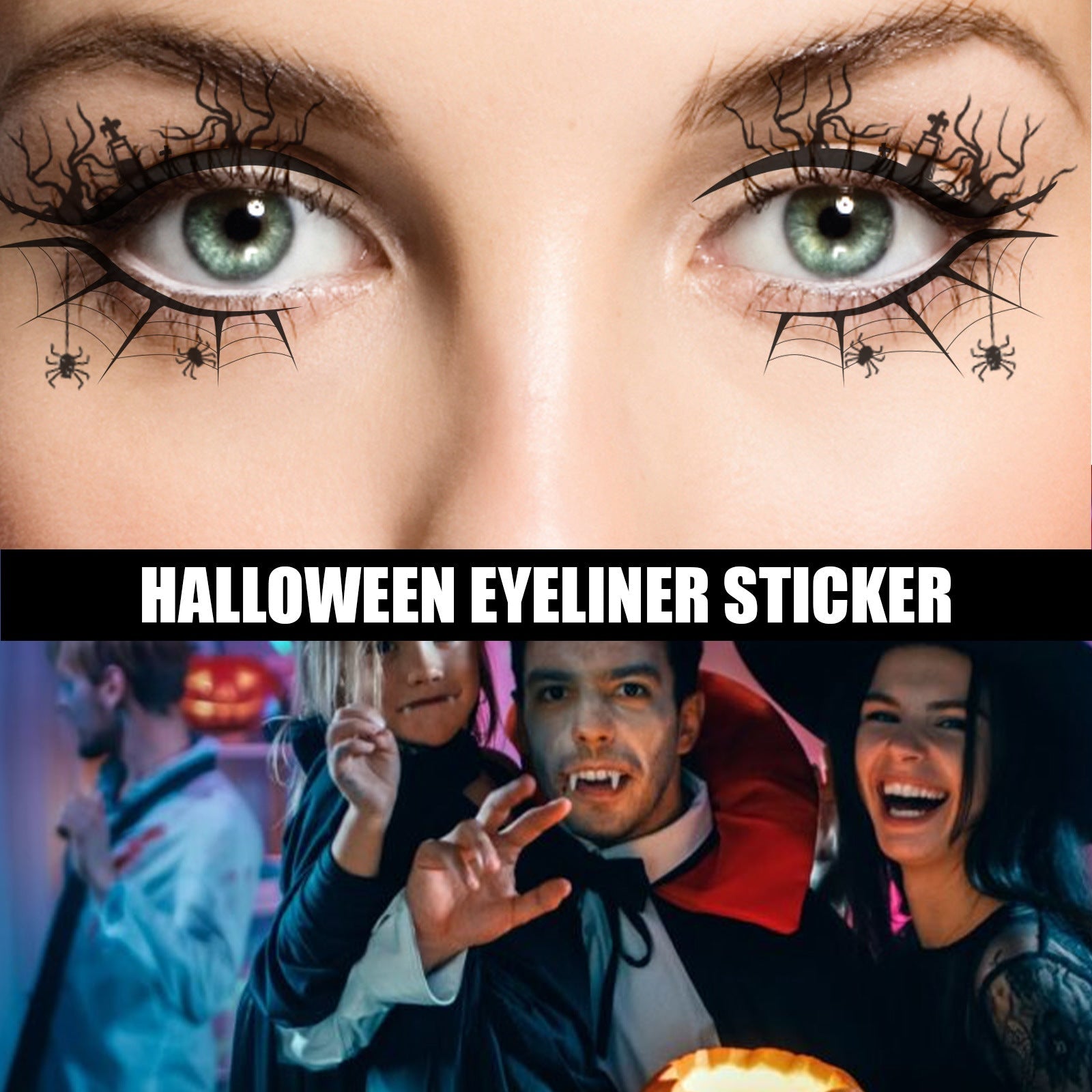 Halloween Eyeliner Stick Scary Fashion Party Makeup Kit Bat Spider Decorative Eyeliner Eyeshadow Stick