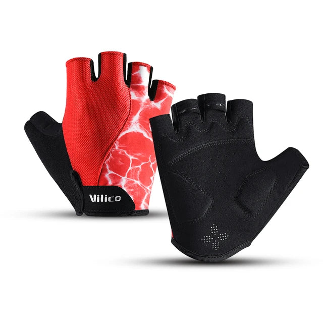Outdoor Sports Fitness Half Finger Cycling Gloves Silicone Shock Absorbent Breathable Wear Resistant Half Finger Cycling Gloves