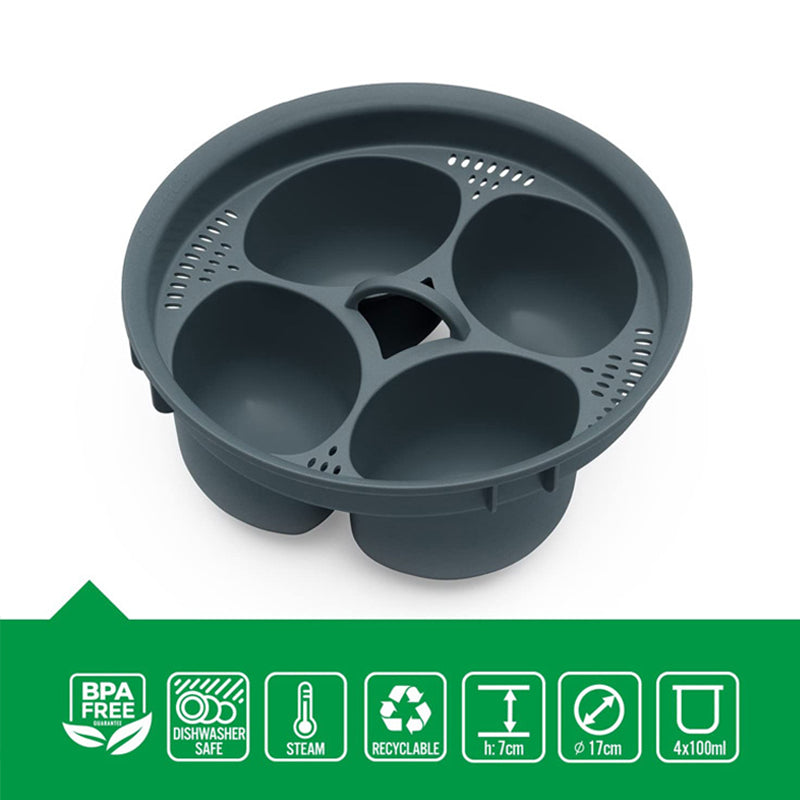 Kitchen Egg Steamer Food PP Egg Holder 4-Hole Egg Steamer High Temperature Resistant Egg Boiler