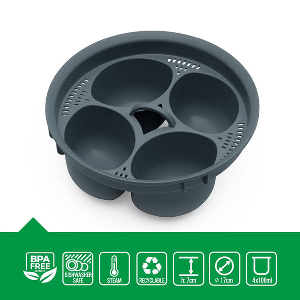 Kitchen Egg Steamer Food PP Egg Holder 4-Hole Egg Steamer High Temperature Resistant Egg Boiler