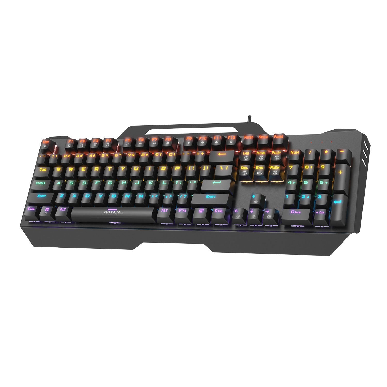 Wired RGB Chicken Eating Green Axis Mechanical Esports Metal Gaming Keyboard