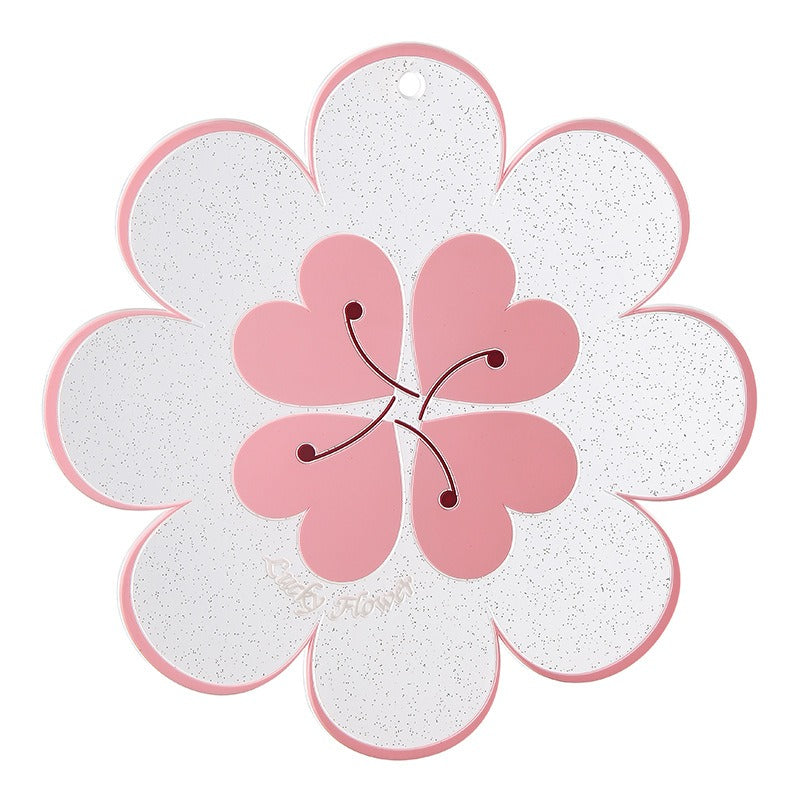 Lucky Flower Heat Insulation Mat Simple Wind Table Heat Insulation Mat Anti scalding Bowl and Dish Mat Household Plate Mat PVC Mat
