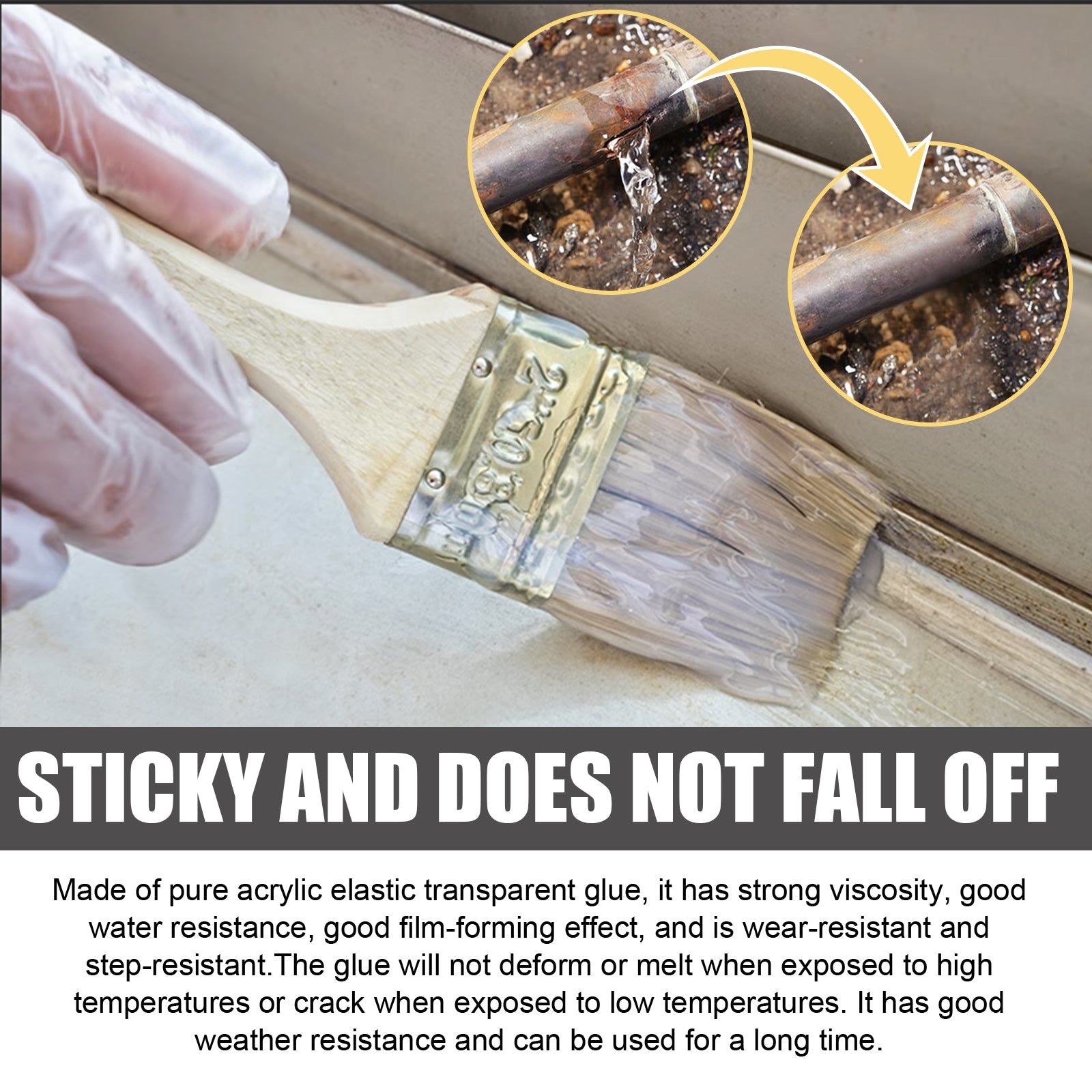 Waterproof Sealant For Leak Repair, Toilet Transparent Waterproof Adhesive External Wall Leak Proof Brick Waterproof Paint