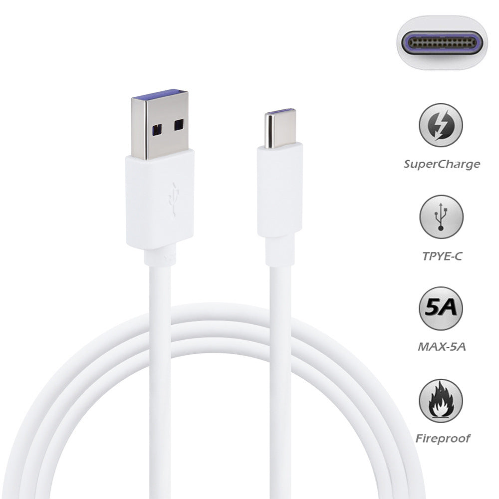 Suitable for Huawei mobile phone 5A fast charging data cable, 1 meter 1.5 meters 2 meters 3 meters Typc-c mobile phone data cable