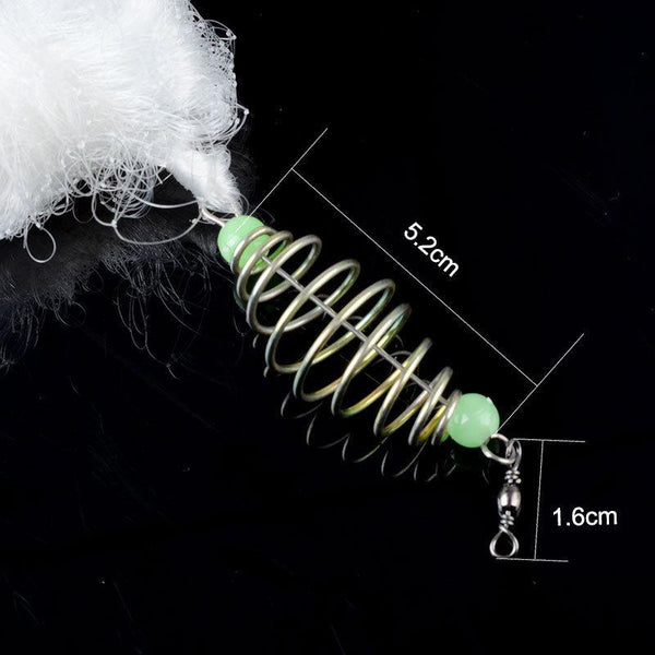 LEO  Night Luminous Beads Copper Spring Shoal Fishing Net with Ball  Freshwater