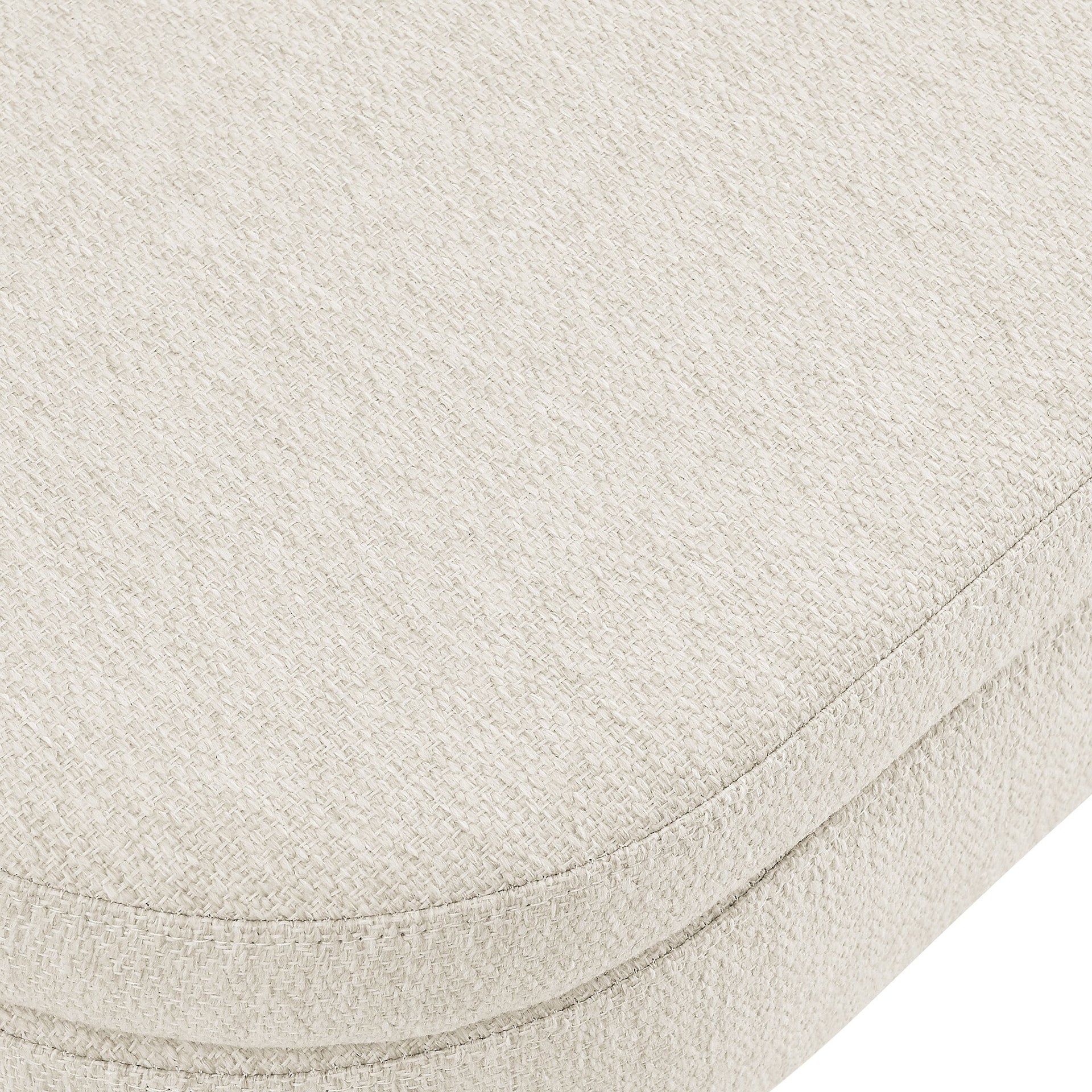 Ottoman Oval Storage Bench Rubber Wood Legs Beige(43.5