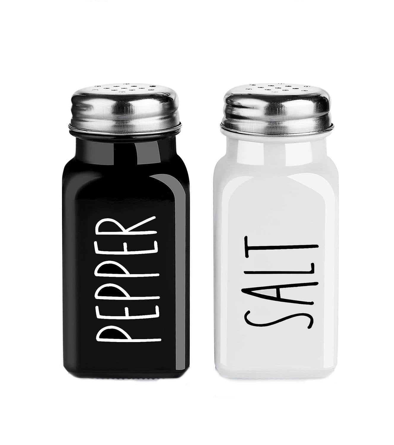 Black and white seasoning jar pepper salt bottle seasoning box square glass