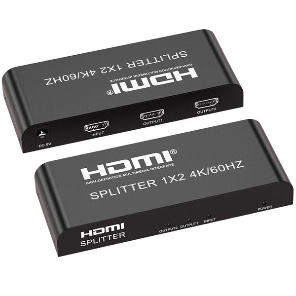 HDMI Distributor 1x2 4K60HZ Series HDMI One In Two Out Divider HD Video Same Screen Device