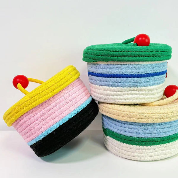 Home Cotton Weaving Storage Basket Ins Wind Vegetable Toy Storage Basket Living Room Miscellaneous Display Underwear Storage Basket