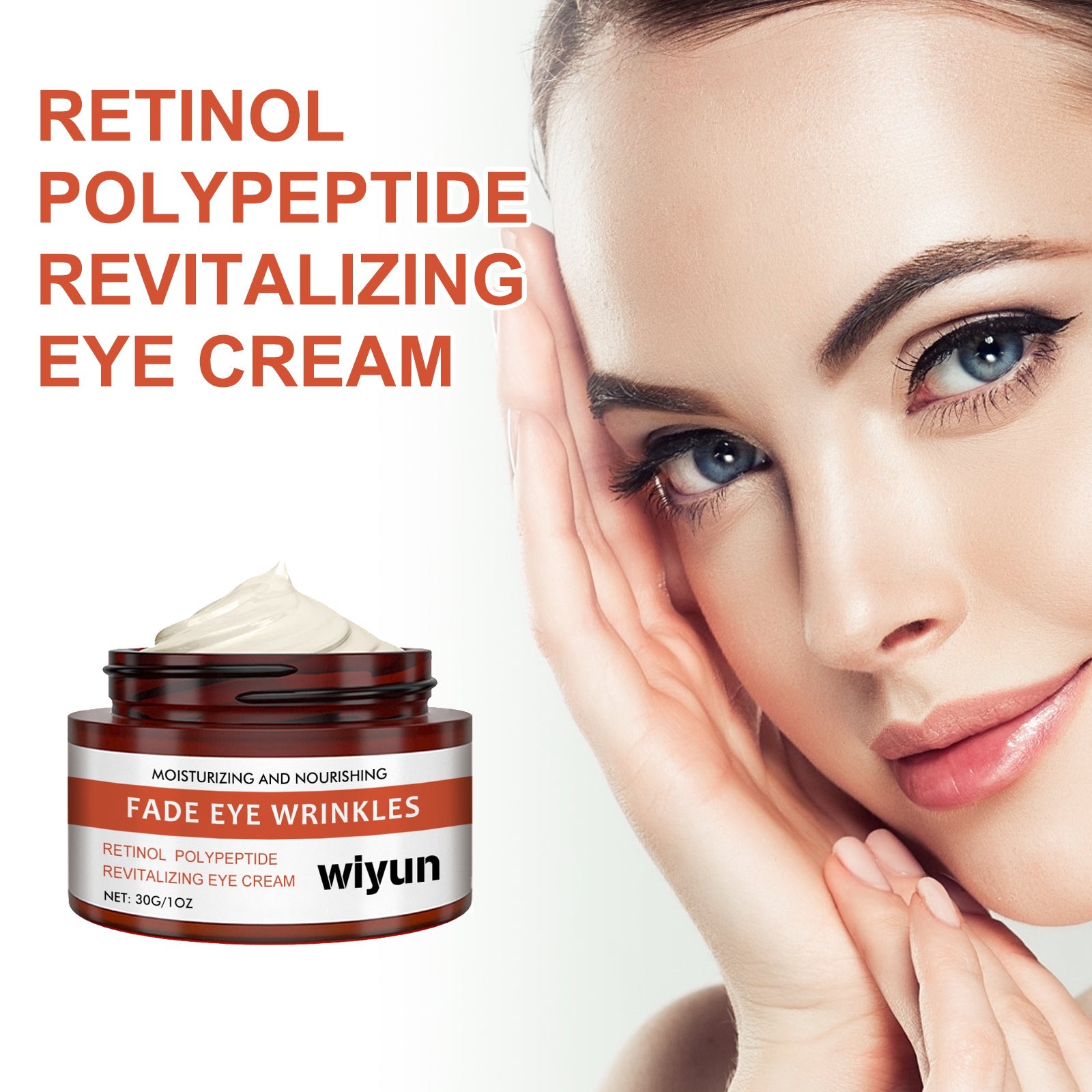 Retinol Polypeptide Revitalizing Eye Cream, Firming Skin Around Eyes Lighten Dark Circles Crow's Feet Moisturizing Eye Cream