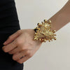 European and American niche design retro gold big love open wide metal bracelet light luxury high-end exquisite bracelet