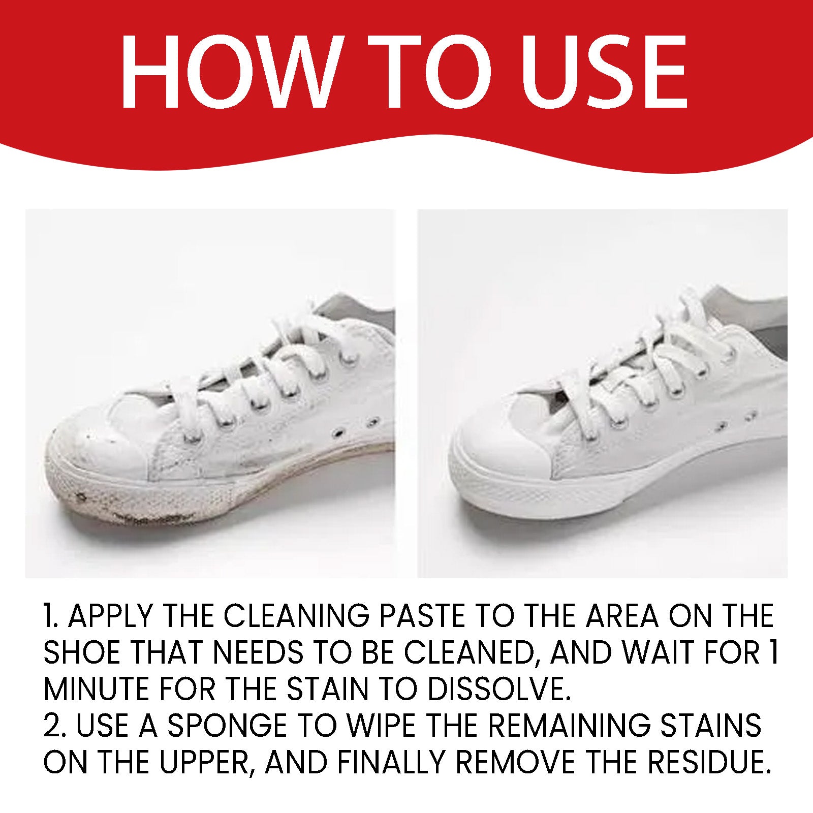 Shoe Cleaner Cream, Shoes Yellow Edge Decontamination Whitening Wash Clean A Wipe That Is White Paste