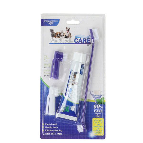 Pet Toothpaste Dog Toothbrush Cat Toothbrush Finger Toothbrush for Dogs and Cats Pet Dental Care Set