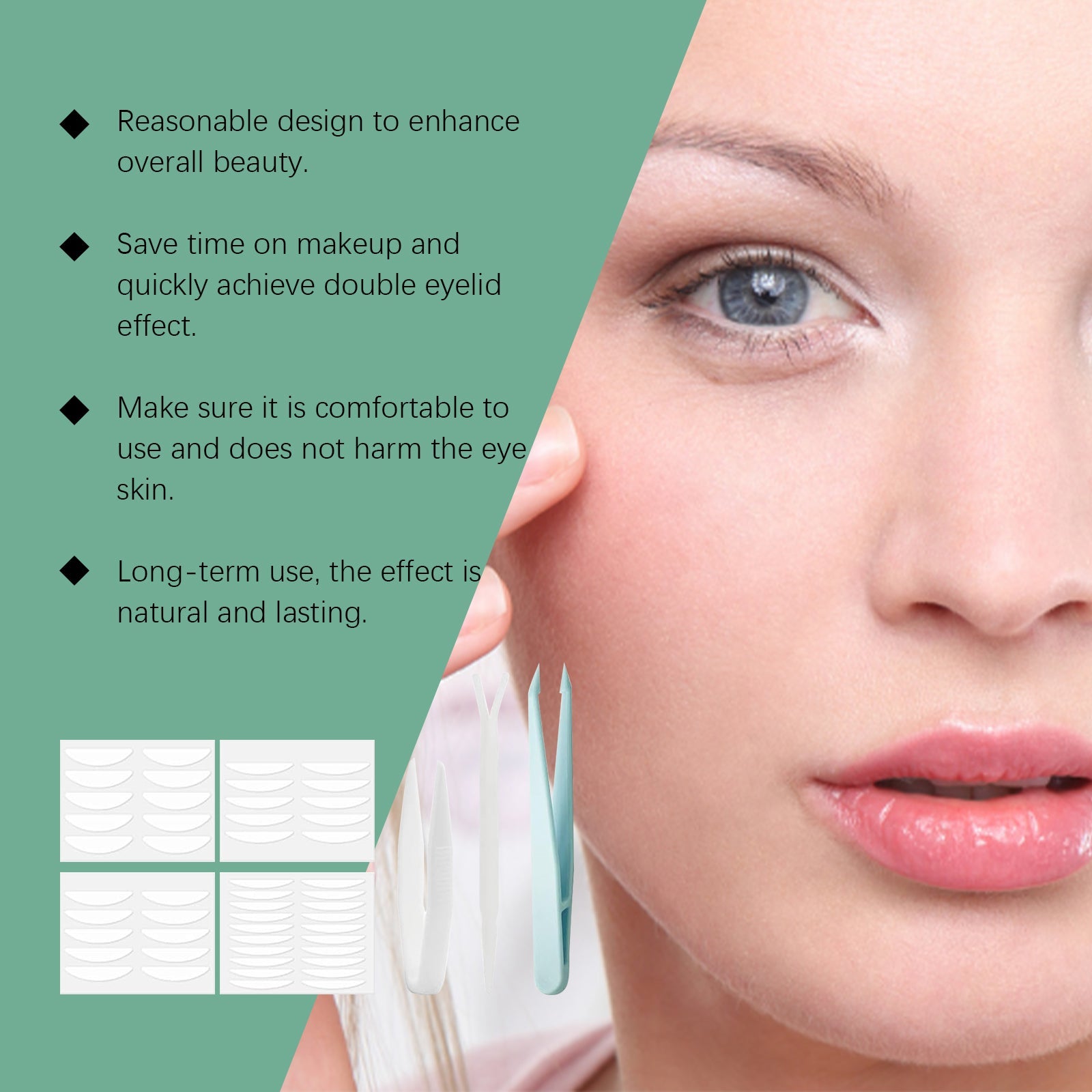 Double Eyelid Tape Set Eye Makeup Skin Tone Self-Adhesive Firm Natural Comfort Mild Breathable