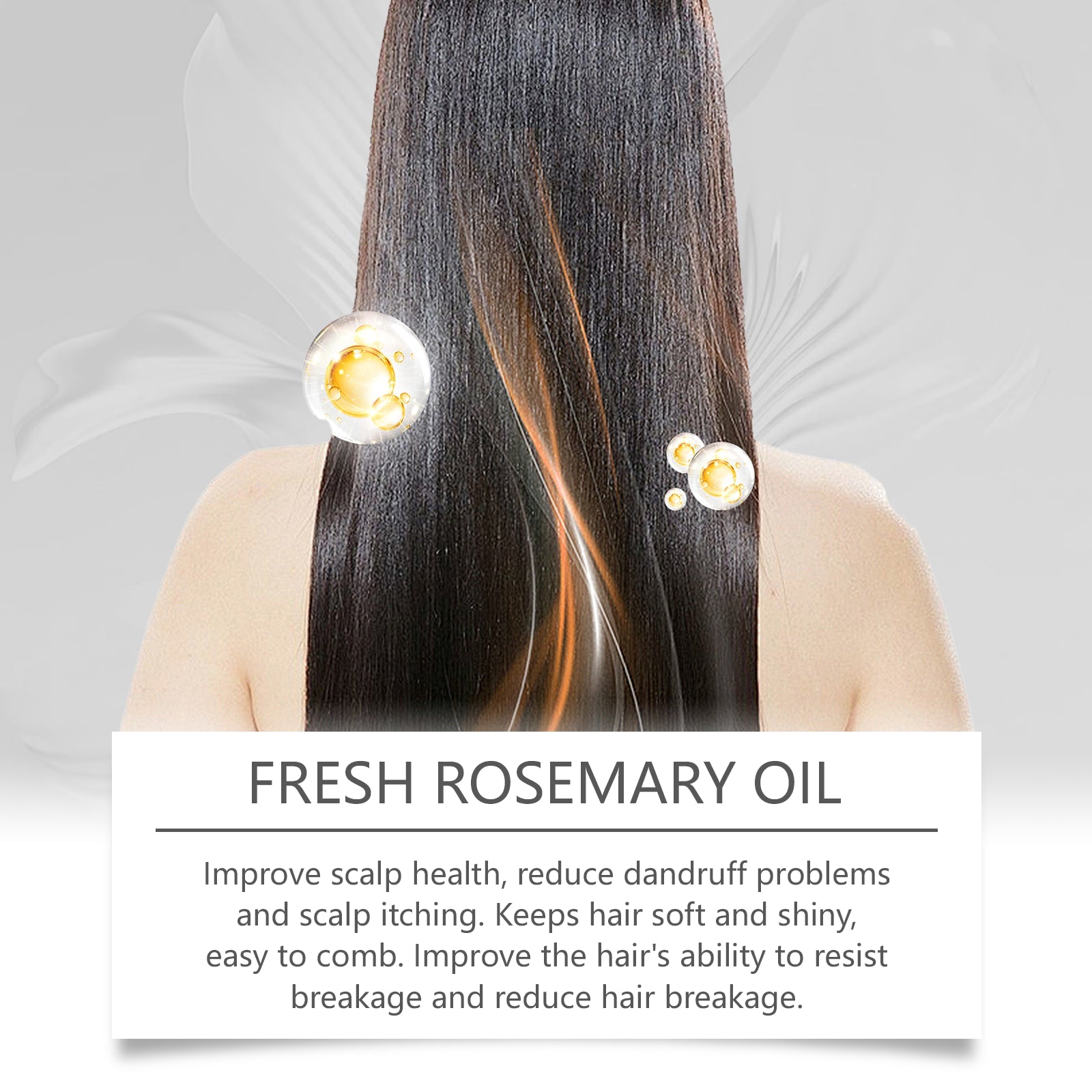 Rosemary Hair Care Essential Oil, Hydrating And Moisturizing Daily Gentle Hair Care Oil