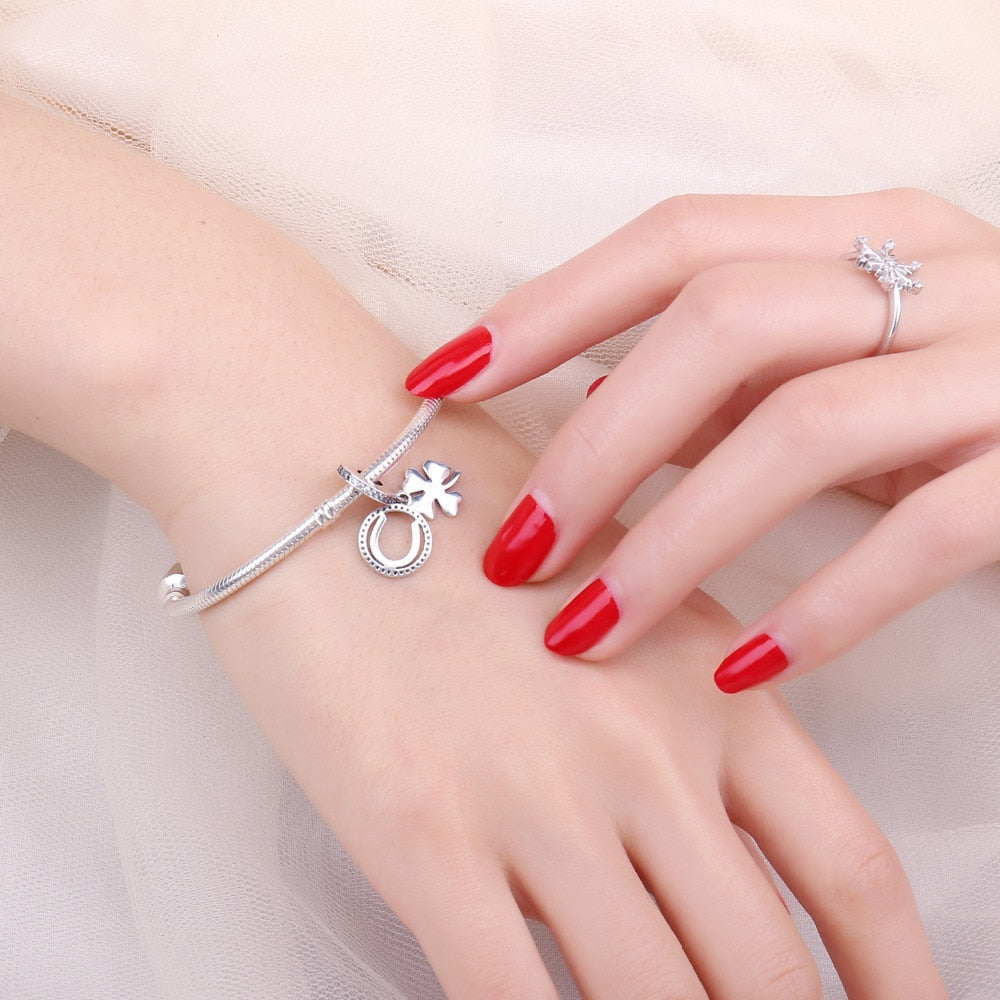 Jewelrypalace 100% 925 Sterling Silver Charms 4 Leaf Clover Charms Beads fit Bracelets Anniversary Gifts Fashion DIY Jewelry