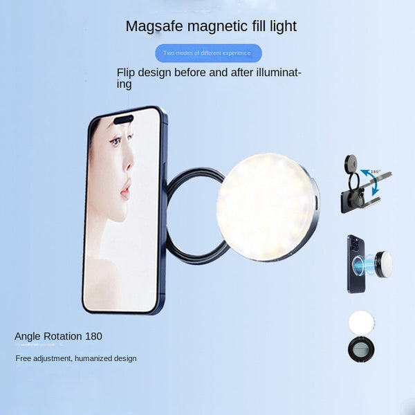 New YSH-126 LED Magnetic Phone Fill Light Photography Lamp Desktop Video Conference Live Pocket Light Mirror