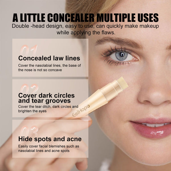 Double Head Concealer, Brightening And Waterproofing Concealer Stick