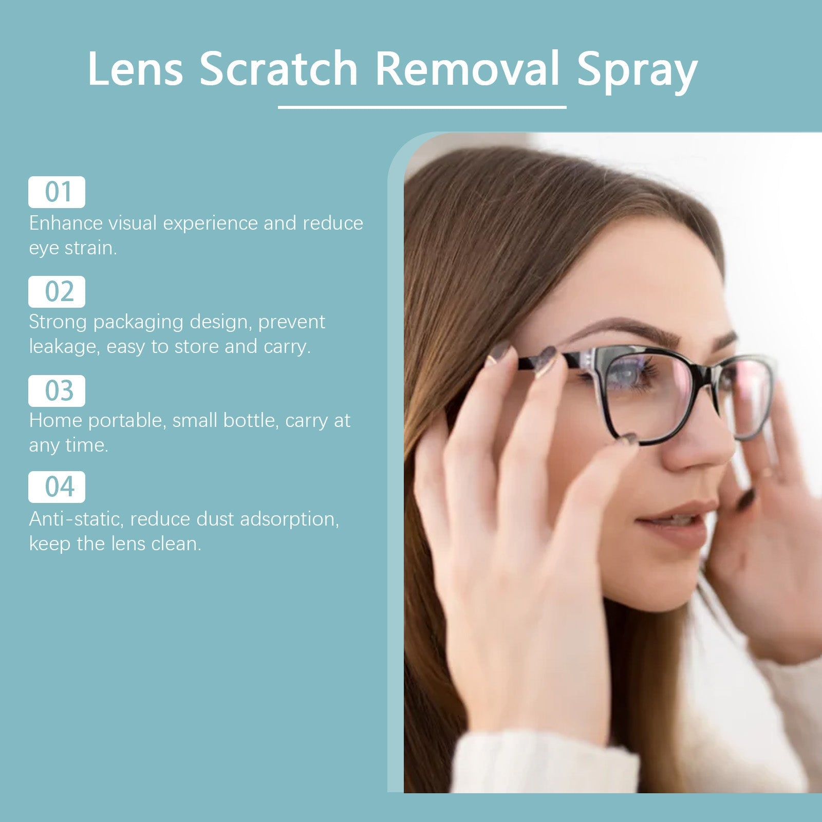 Lens Scratch Remover, Repair Scuff Scratches Refurbished Eye Lens Glass Blur Curing Agent