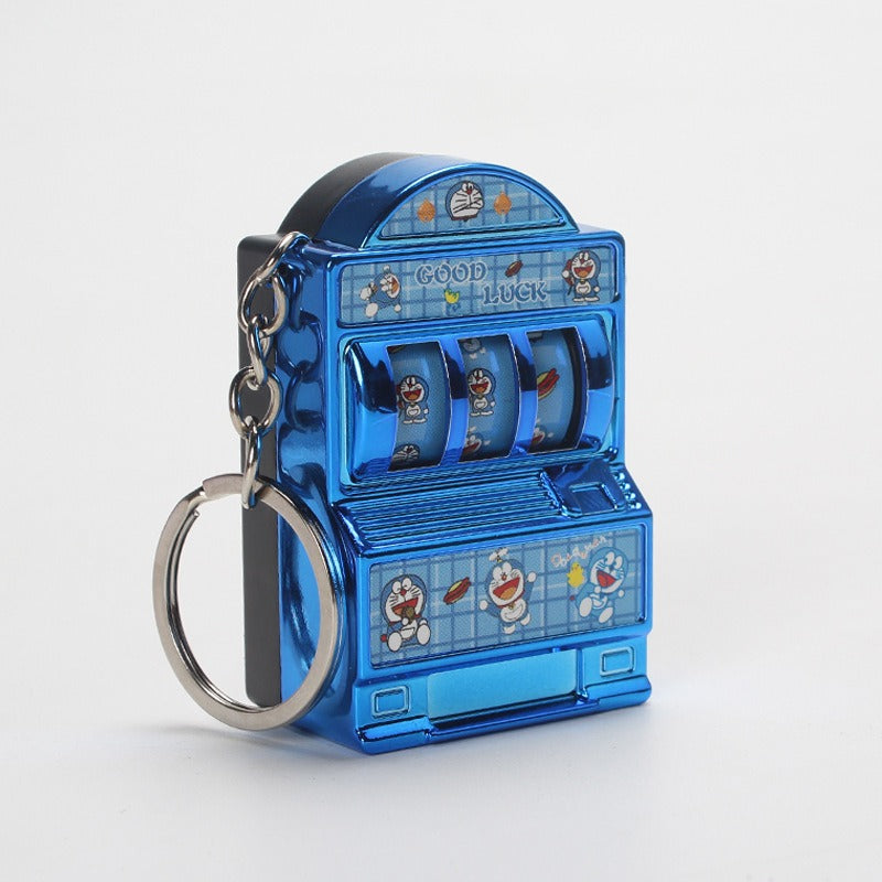 Mini fruit machine keychain pendant spinning machine game slot machine slot machine small toy lucky draw decoration