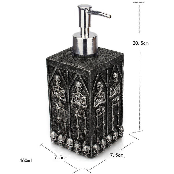 Creative home square bathroom hand sanitizer bottle decoration with a multi sided skull liquid bottle in the underground cave