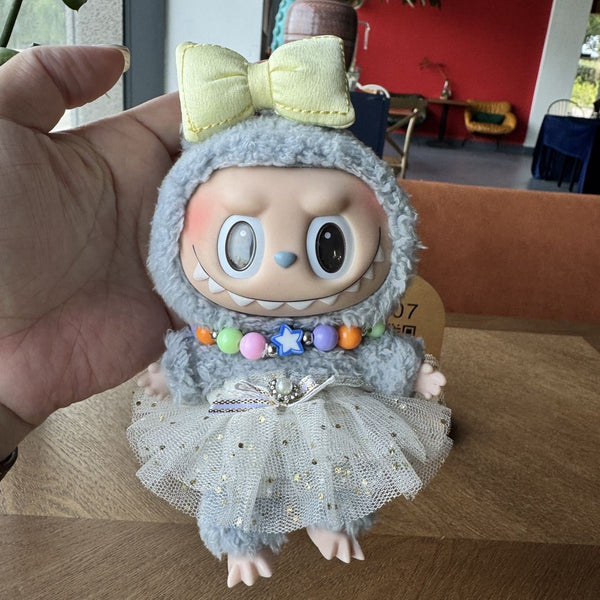 Labbubu Doll 17cm Labbubu Pendant Doll Clothes Accessories Shorts Keychain Air Cotton