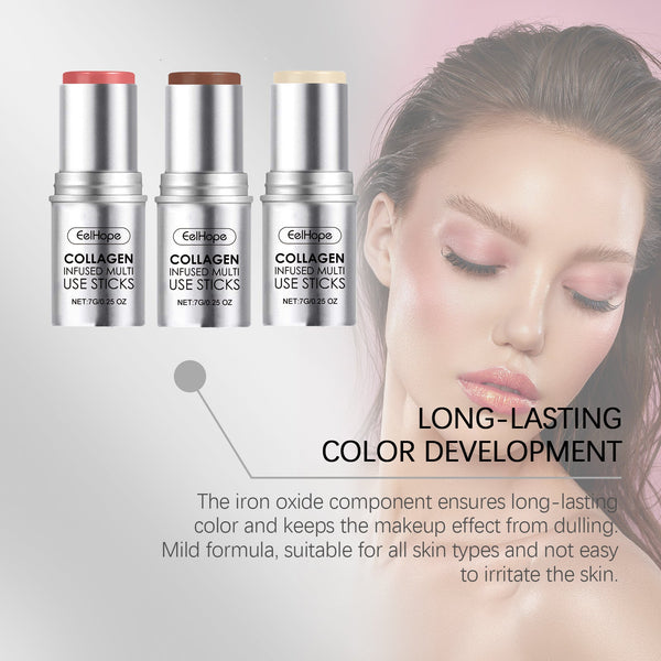 Collagen Makeup Stick Moisturizes Natural Multicolor Blush Stick