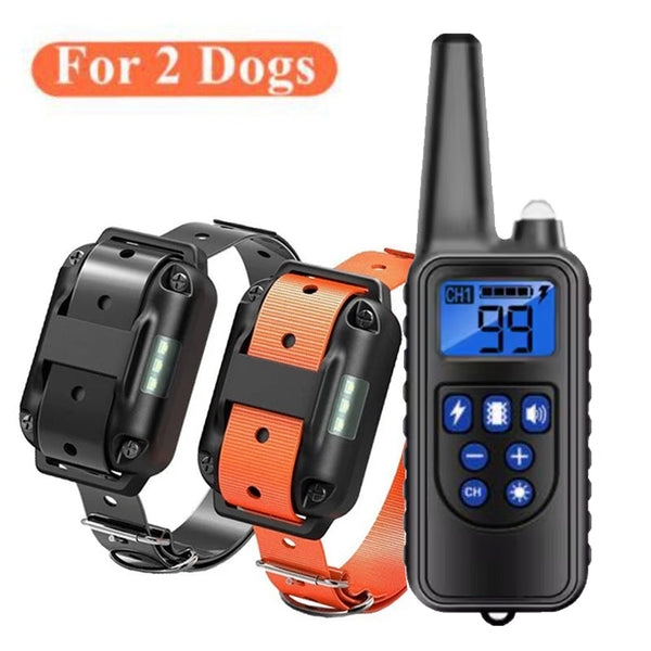 Dog training supplies - bark control device. The collar features electric shock and vibration for training.