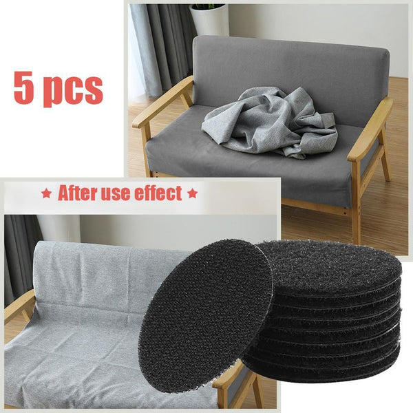 5 Pairs Double-sided Fixed Magic Sticky Self Adhesive Hook Loop Round Pads Craft Tape Bedcloths Sofa Carpet Non-slip Holder