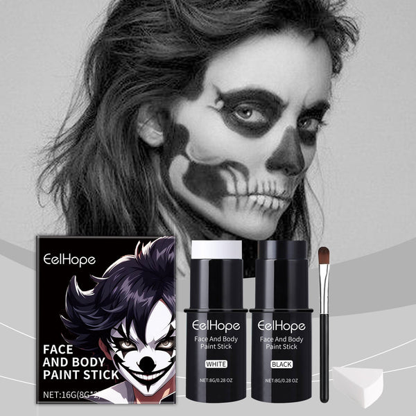 Halloween Face Painting Stick Set, Covered With Painted Foundation Makeup Clown Colorful Stick